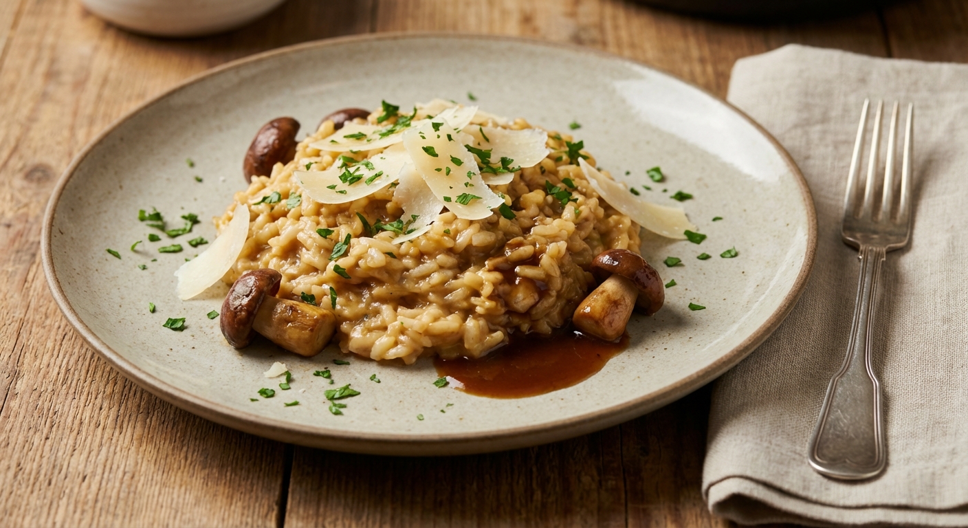 Almost Hands-Free Risotto with Porcini