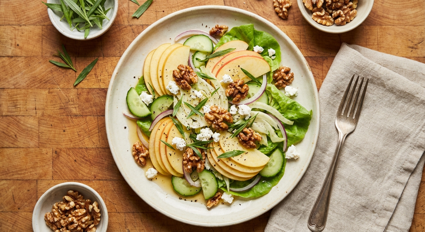 Apple and Fennel Salad with Walnuts and Goat Cheese