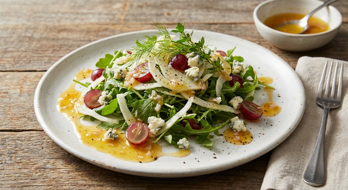 Arugula and Fennel Salad with Grapes and Gorgonzola