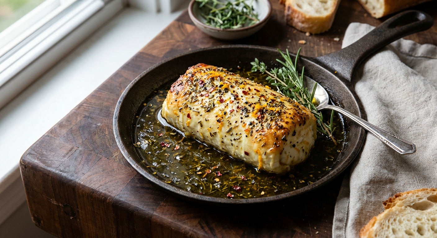 Baked Goat Cheese with Olive Oil and Herbs