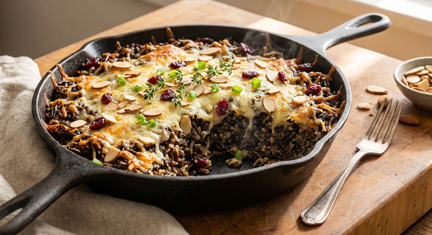 Baked Wild Rice with Almonds and Cranberries