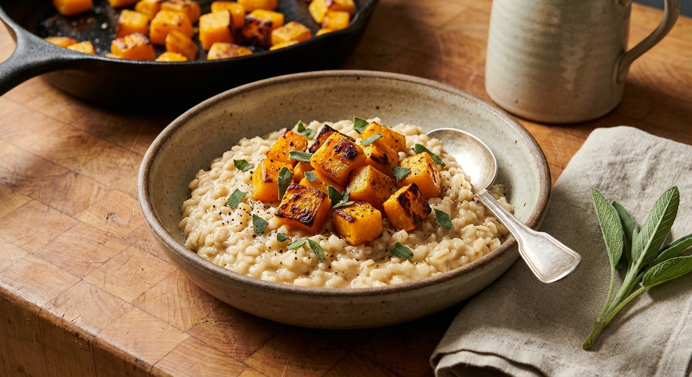 Barley Risotto with Roasted Butternut Squash