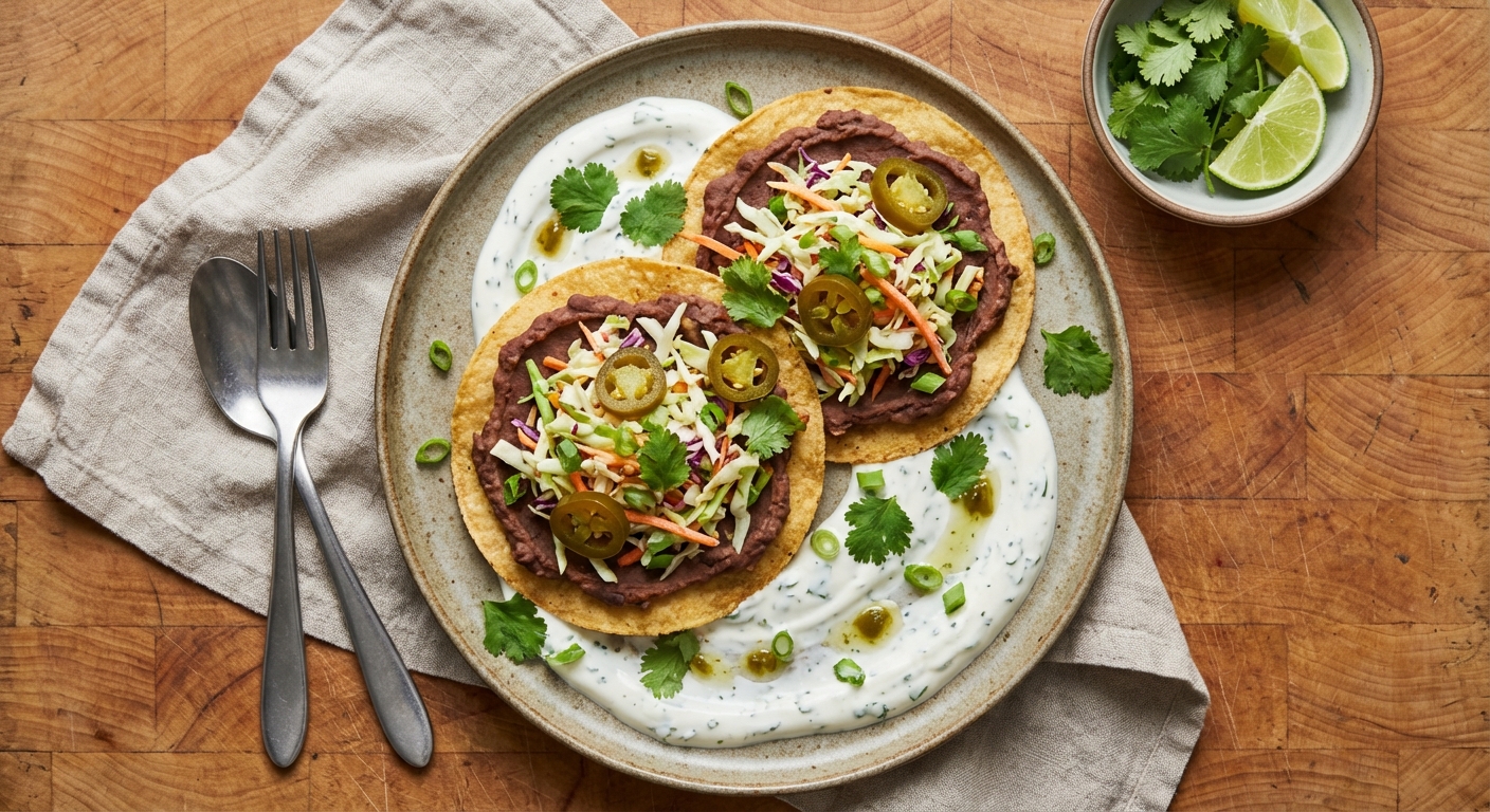 Bean and Vegetable Tostadas