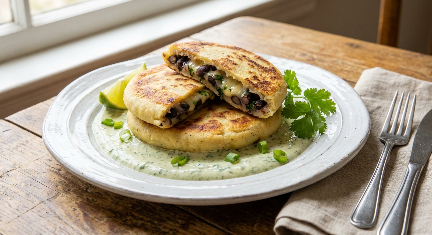 Black Bean and Cheese Arepas