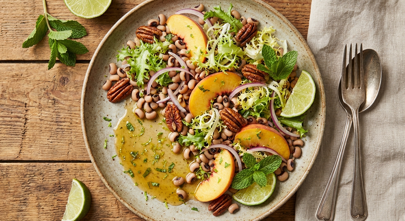 Black-Eyed Pea Salad with Peaches and Pecans