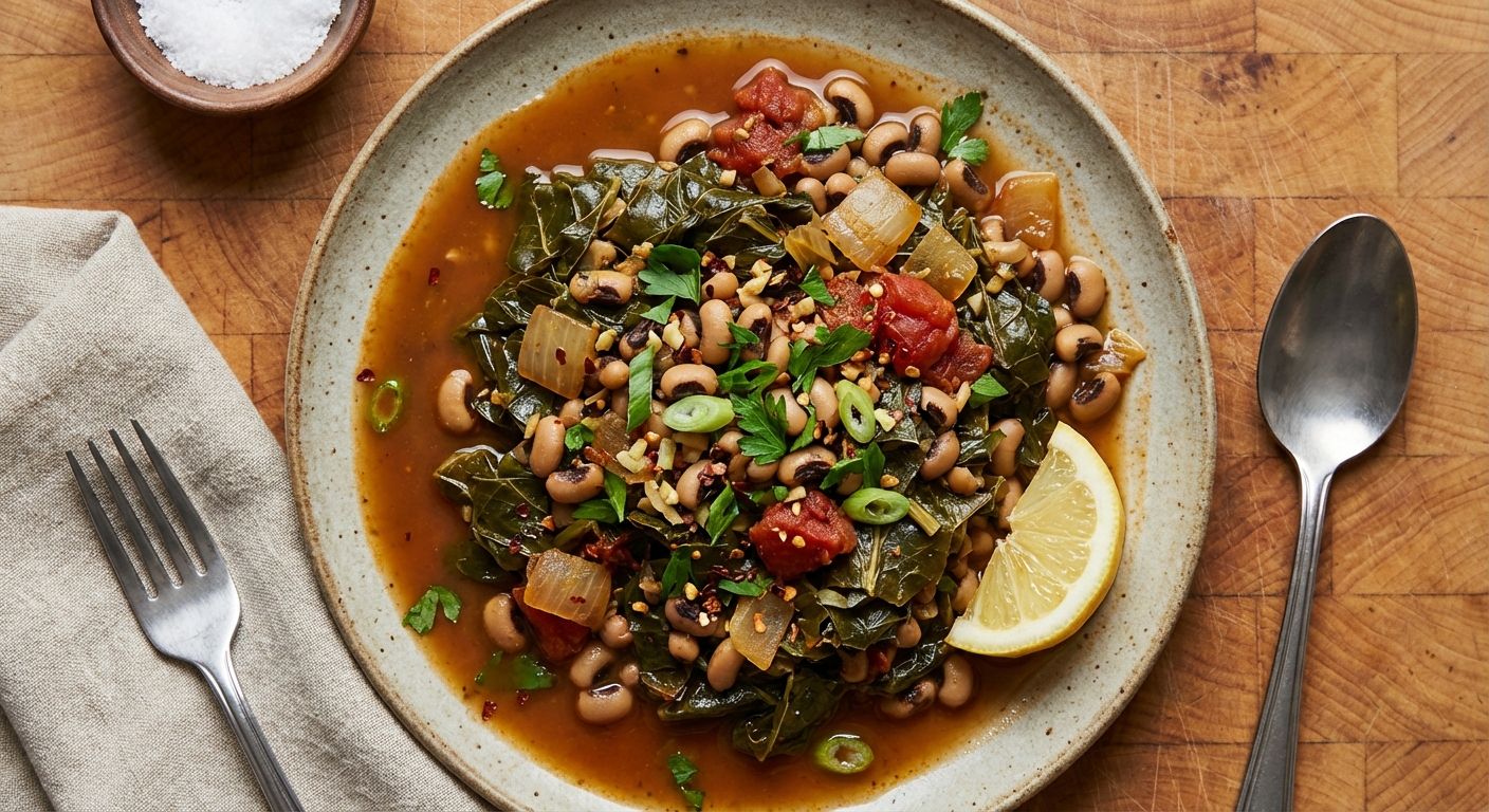 Black-Eyed Peas and Greens