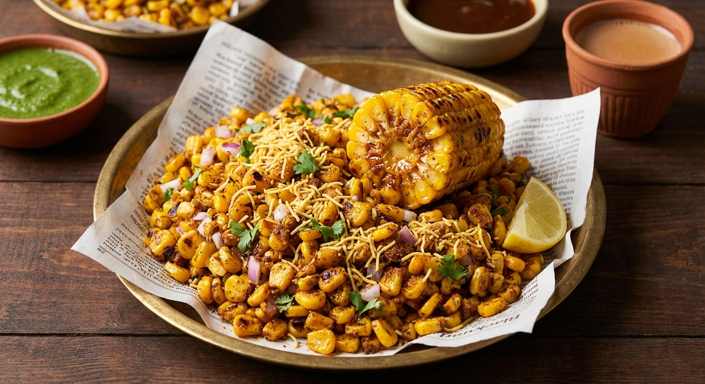 Blackened Sweet Corn Chaat