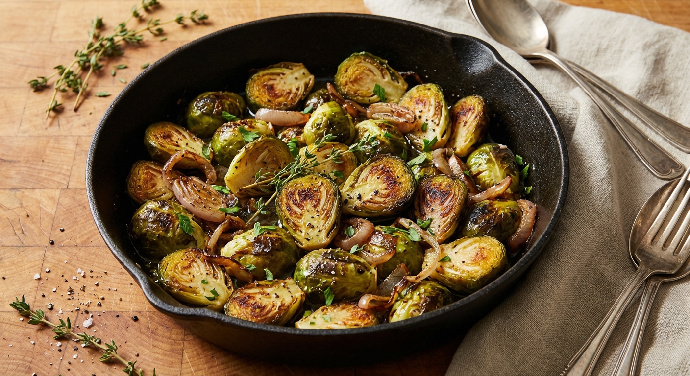 Braised Brussels Sprouts with Shallot