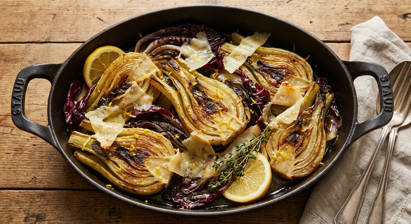 Braised Fennel with Radicchio and Parmesan