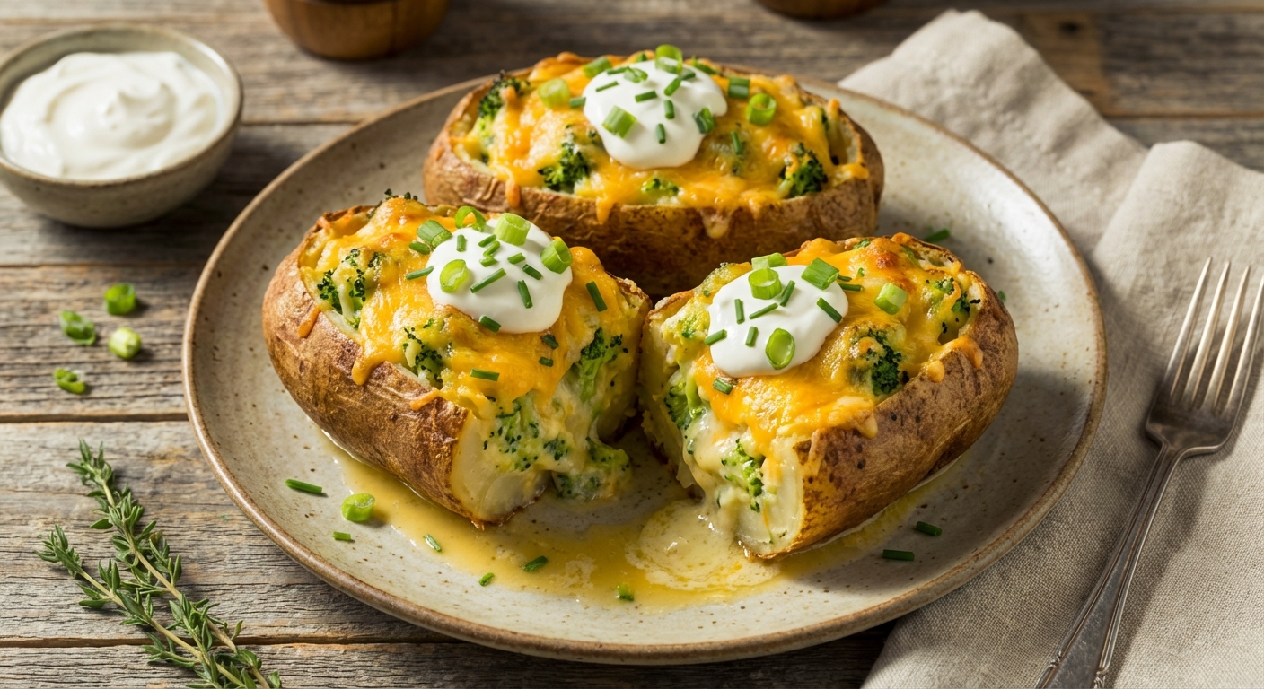 Broccoli and Cheddar Twice-Baked Potatoes