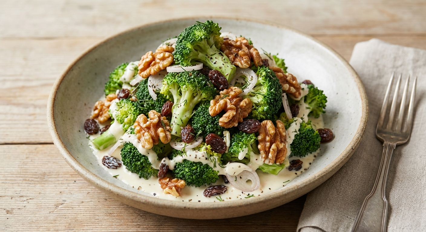 Broccoli Salad with Walnuts and Raisins