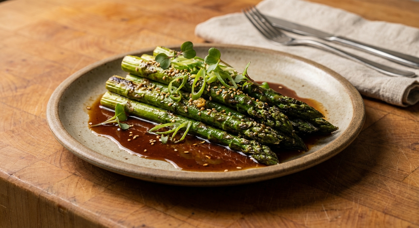 Broiled Asparagus with Soy-Ginger Vinaigrette