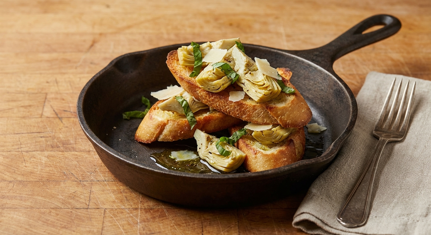Bruschetta with Artichoke Hearts and Parmesan