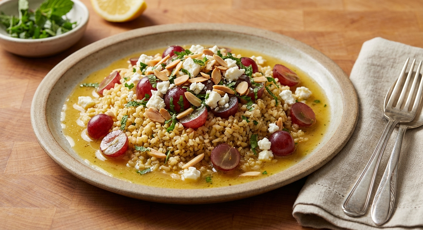 Bulgur Salad with Grapes and Feta