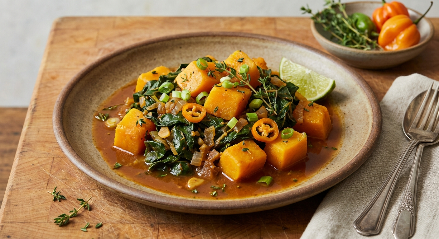 Caribbean-Style Swiss Chard and Butternut Squash Stew