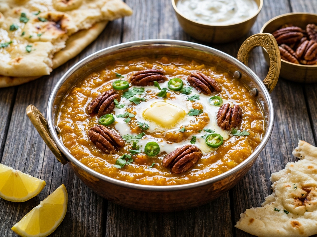 Carrot Halwa with Garam Masala Pecans