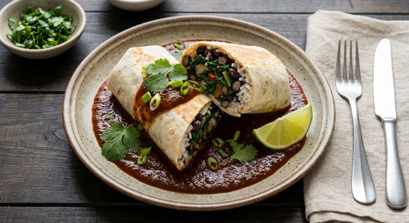 Chard and Black Bean Burritos