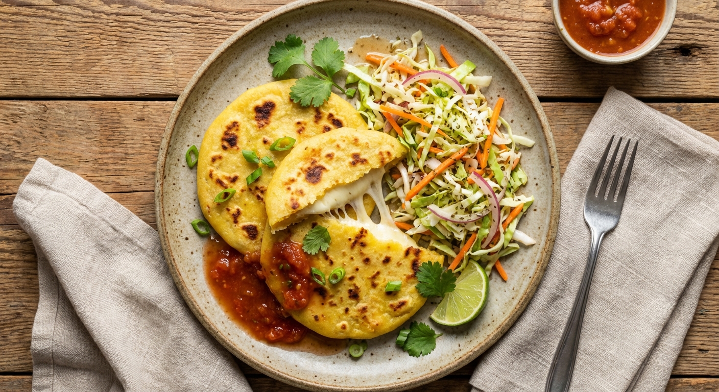 Cheese Pupusas with Curtido-Style Slaw