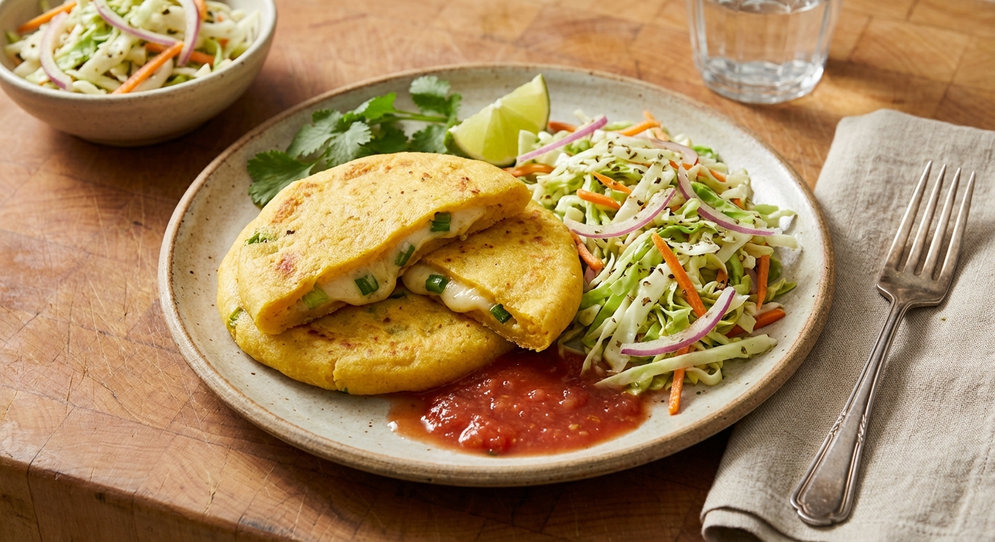 Cheese Pupusas with Slaw