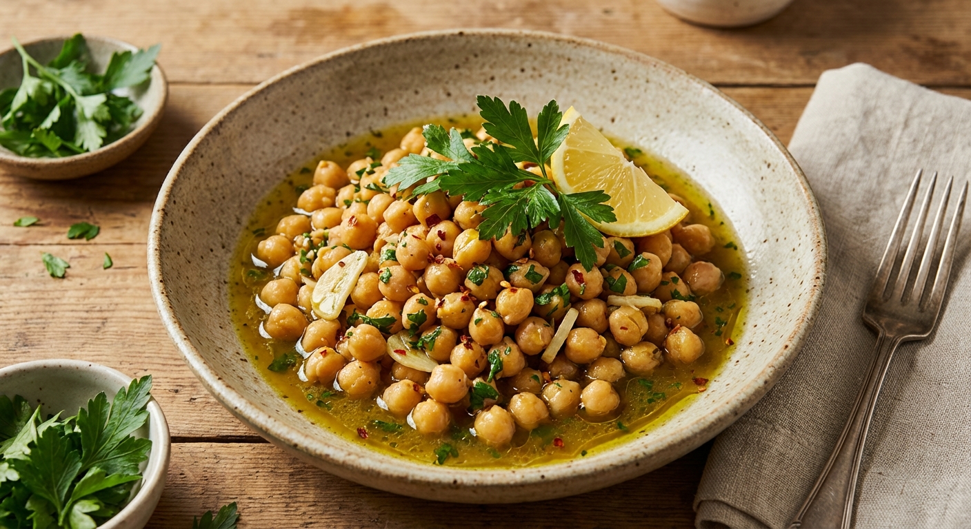 Chickpeas with Garlic and Parsley