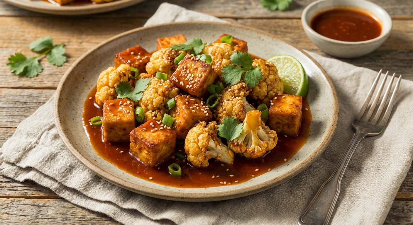 Chili Cauliflower and Tofu