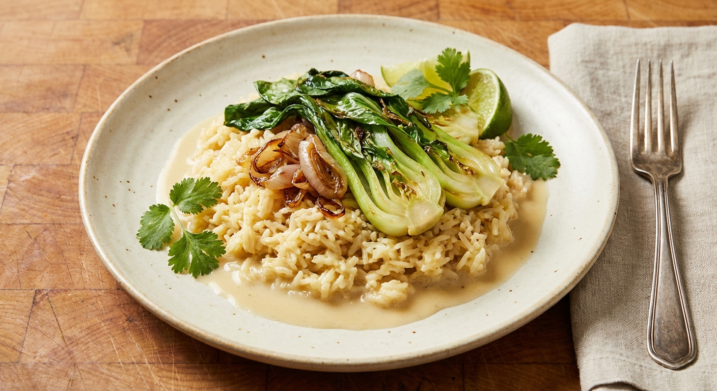 Coconut Rice with Bok Choy and Lime