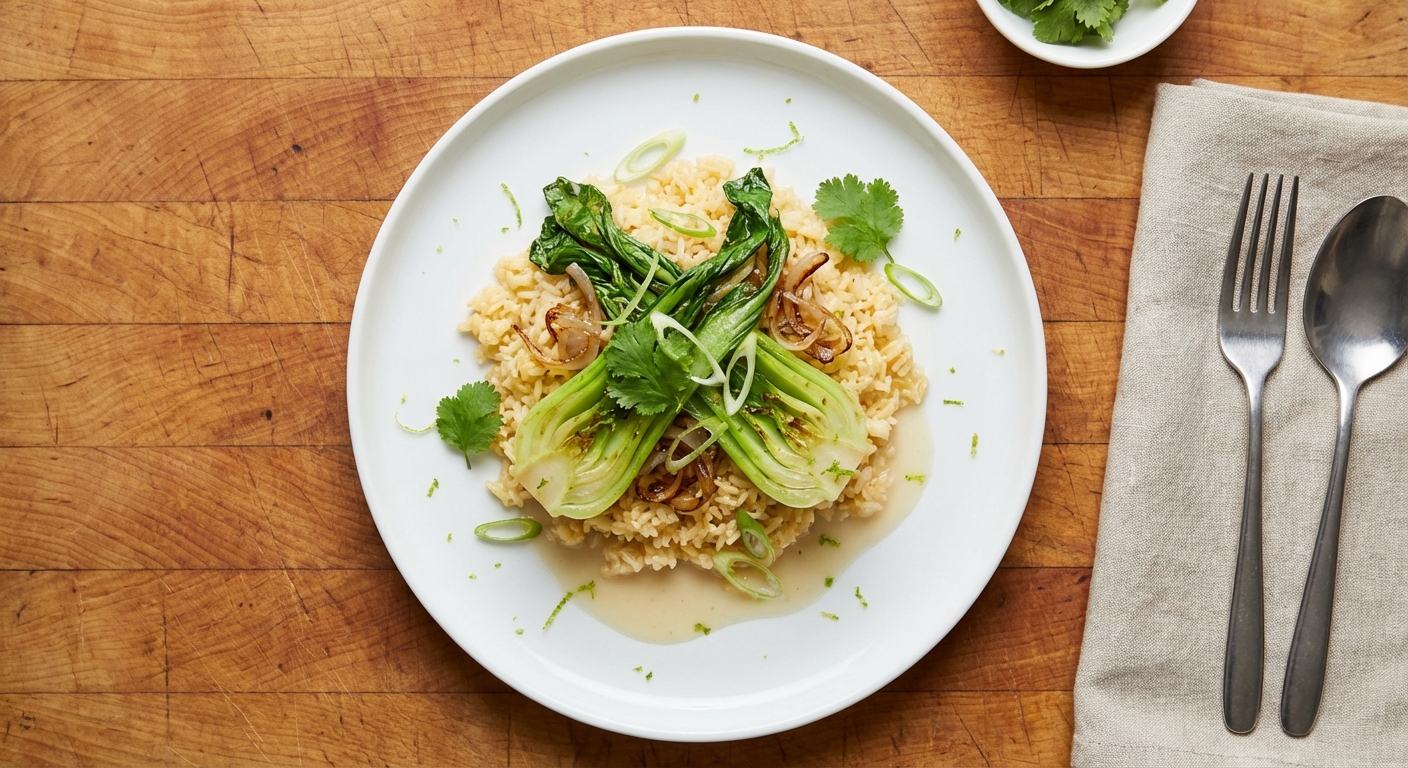 Coconut Rice with Bok Choy