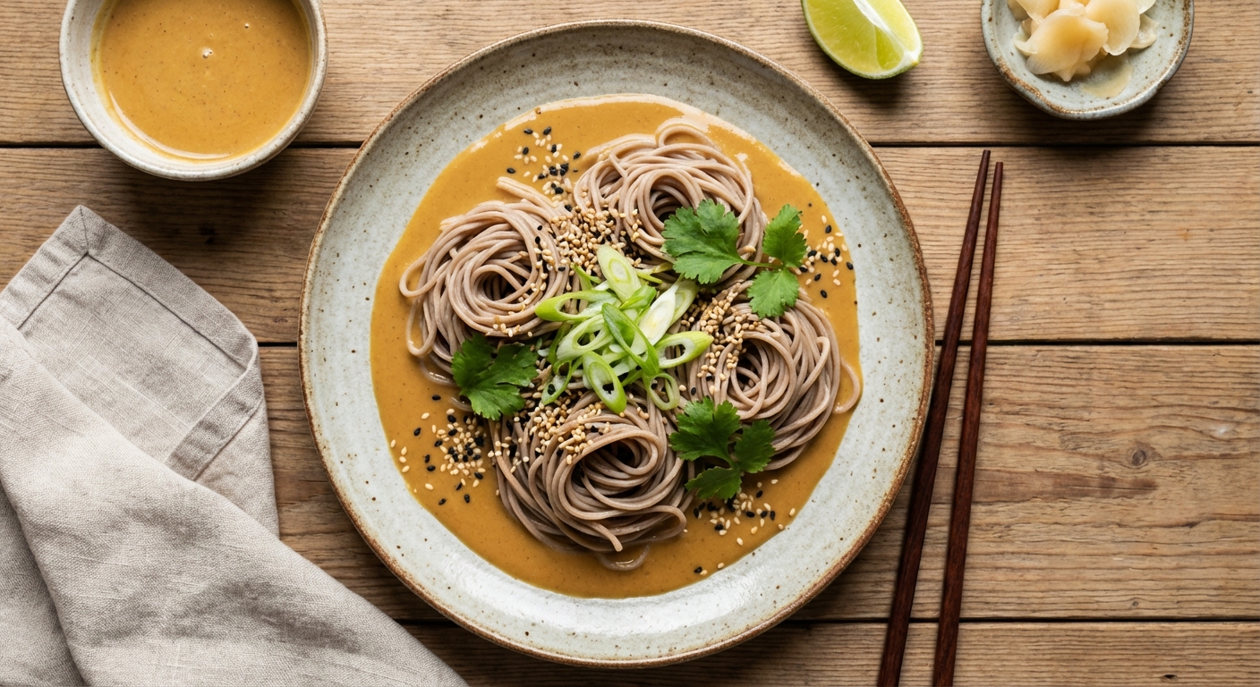Cold Soba Noodles with Creamy Sesame Sauce