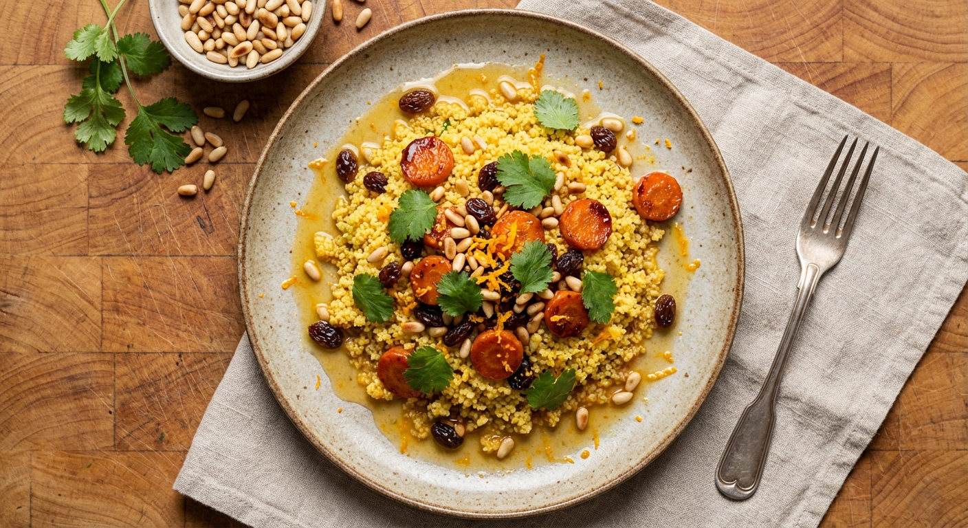 Couscous with Carrots, Raisins, and Pine Nuts