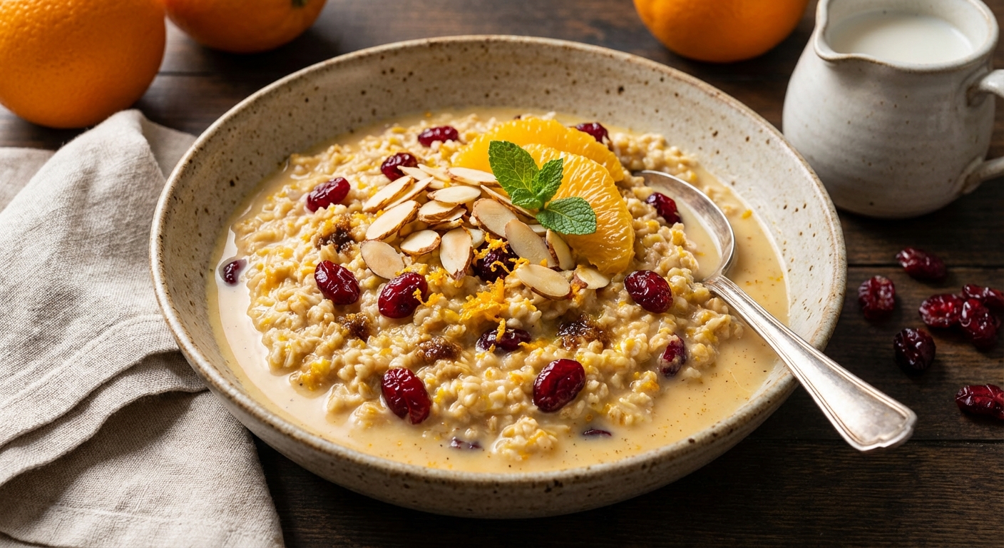Cranberry-Orange Overnight Steel-Cut Oatmeal