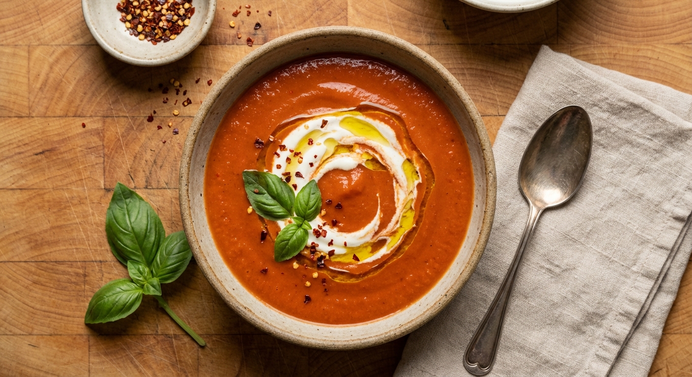 Creamy Bread-Thickened Tomato Soup