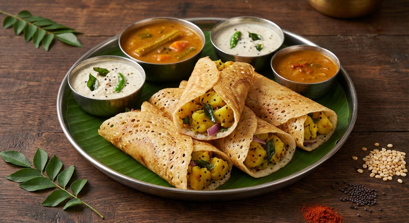 Crispy Masala Dosa Rolls