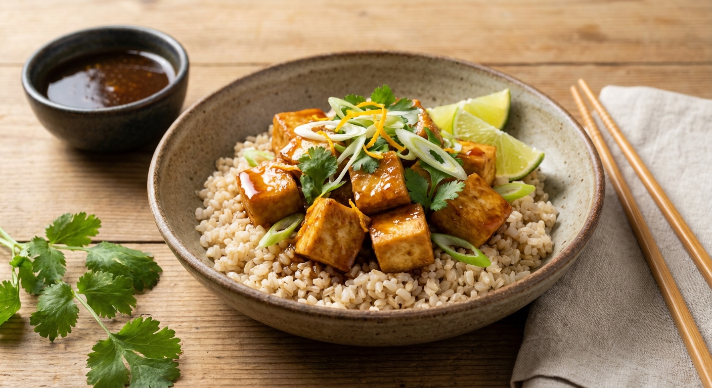 Crispy Tofu Brown Rice Bowls