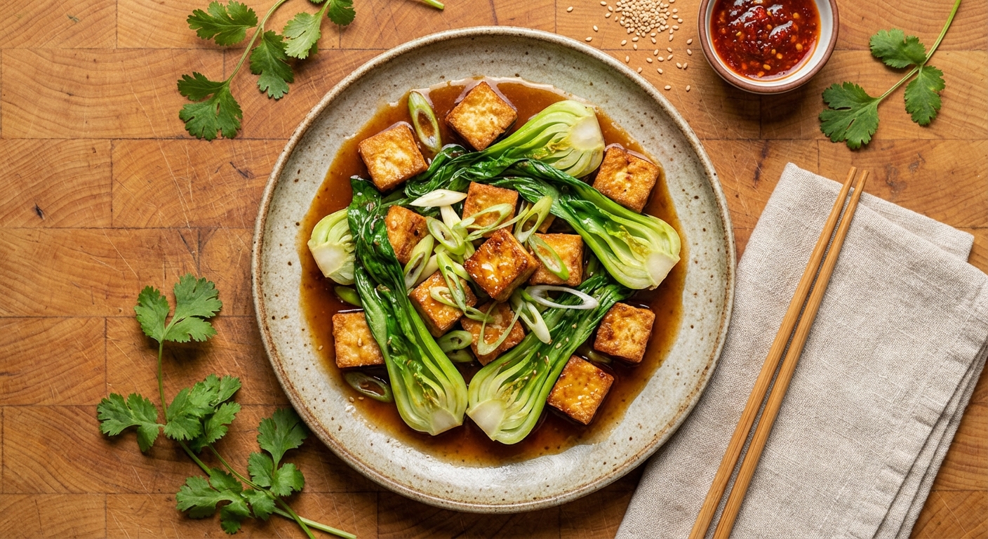Crispy Tofu Stir-Fry with Bok Choy