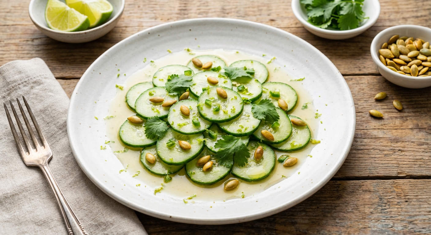 Cucumber Salad with Jalapeños, Cilantro, and Pepitas