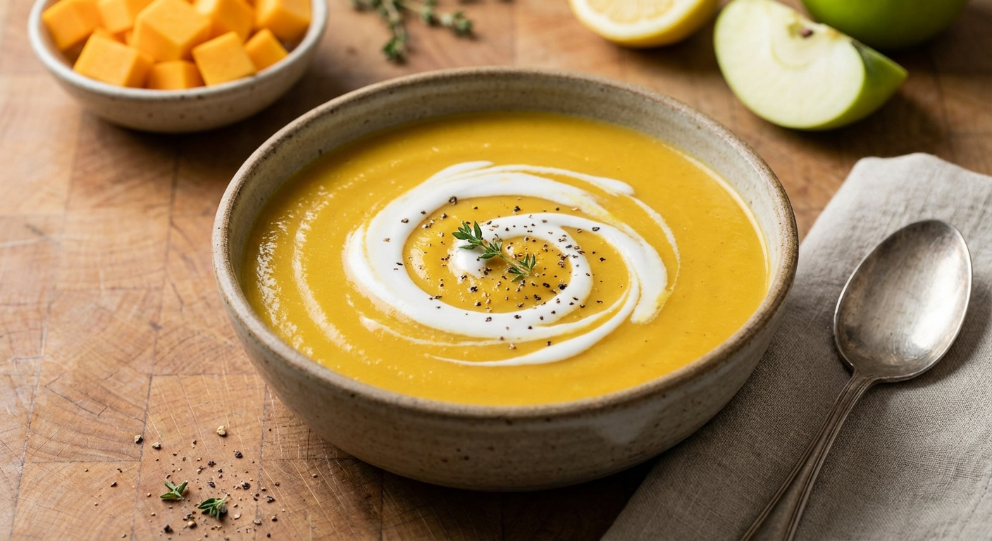 Curried Butternut Squash and Apple Soup