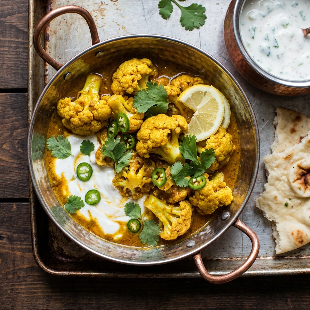 Curried Cauliflower with Yogurt and Cilantro