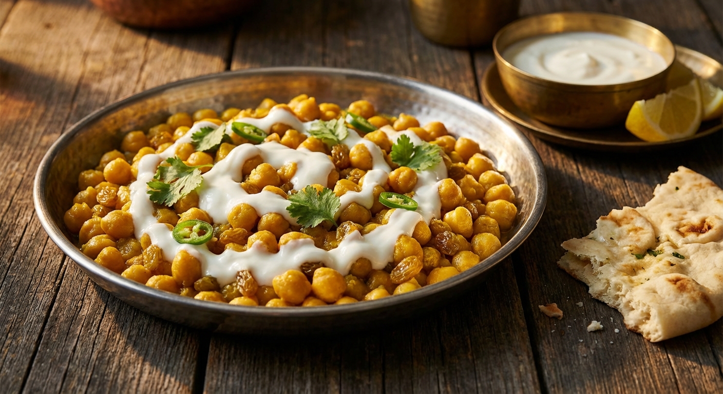 Curried Chickpeas with Yogurt