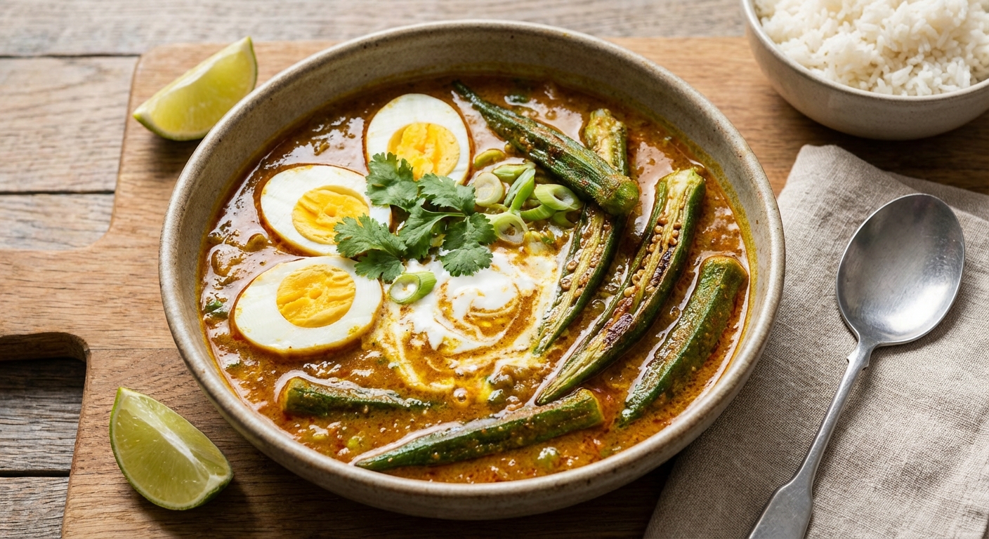 Egg and Okra Curry