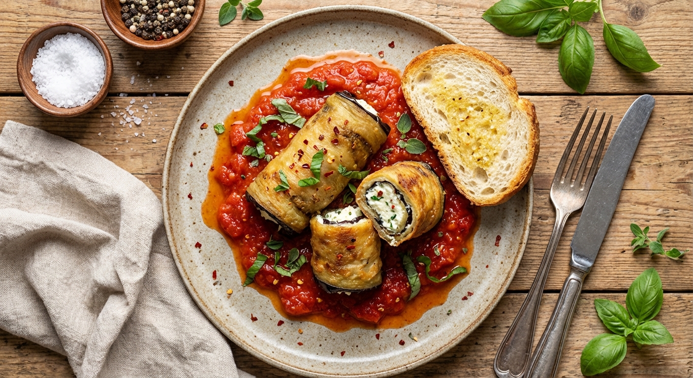 Eggplant Involtini with Ricotta and Tomato Sauce