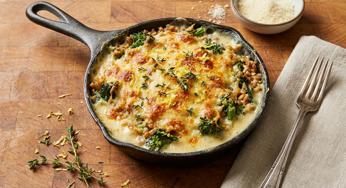 Farro and Broccoli Rabe Gratin