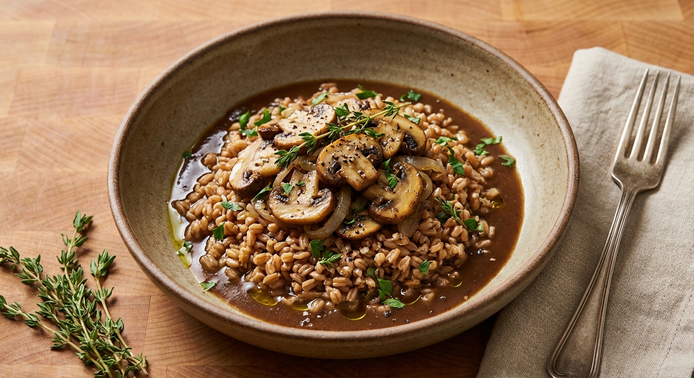 Farro with Mushrooms and Thyme