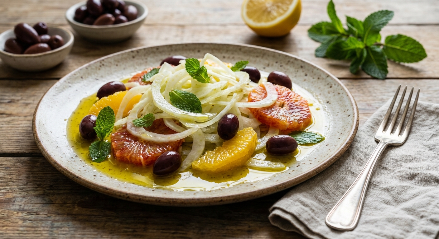 Fennel and Orange Salad with Olives and Mint