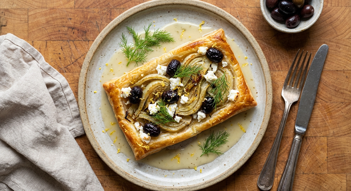 Fennel, Olive, and Goat Cheese Tarts