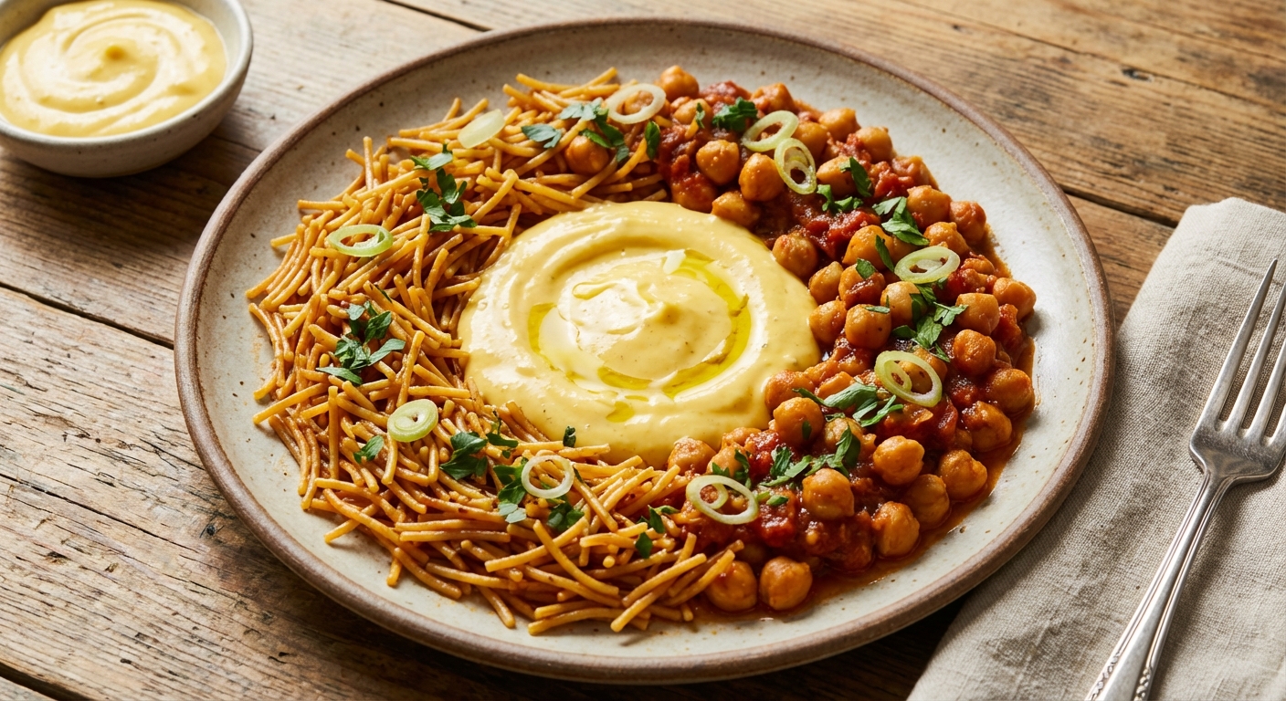 Fideos with Chickpeas and Aïoli