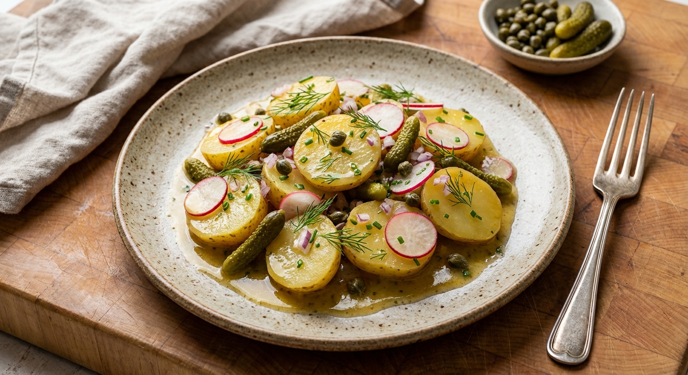 French Potato Salad with Radishes, Cornichons, and Capers