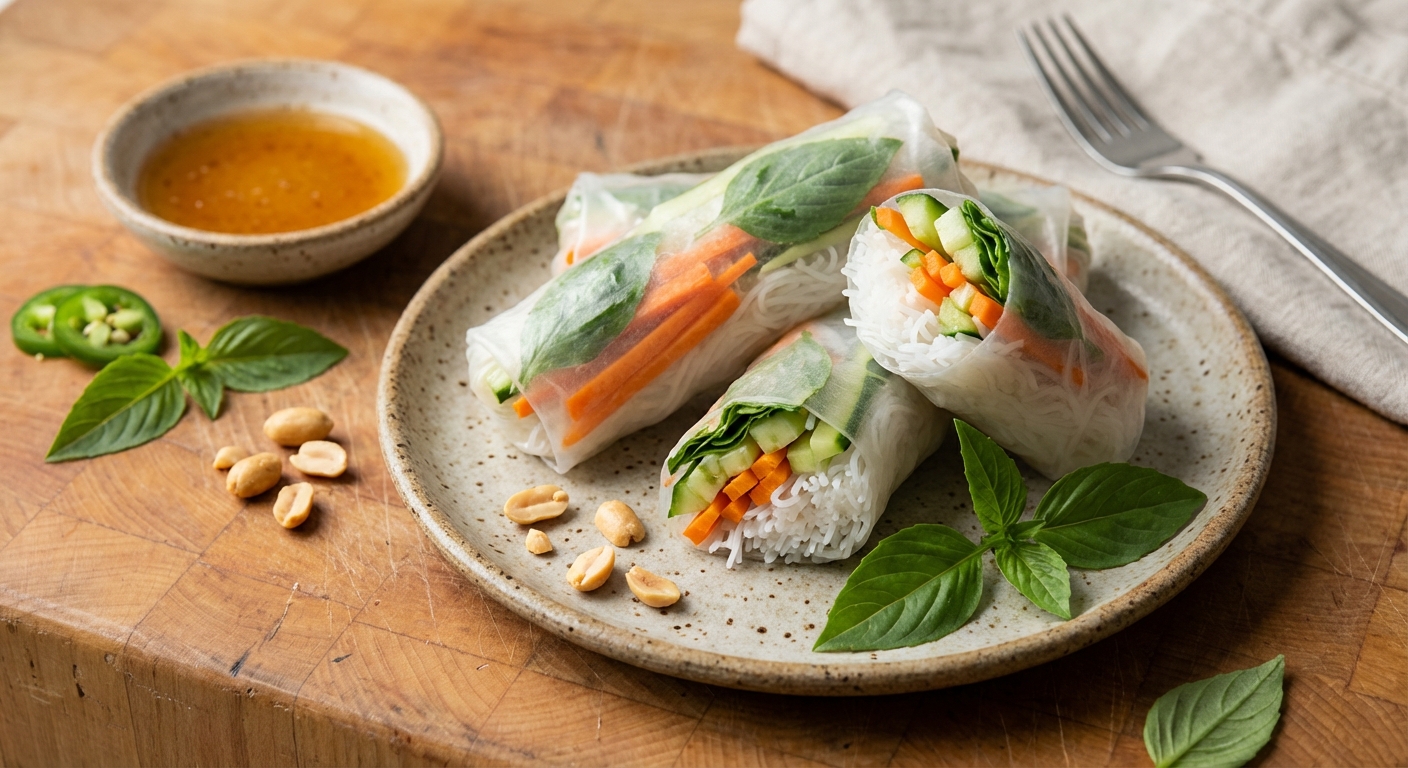 Fresh Summer Rolls with Rice Vermicelli