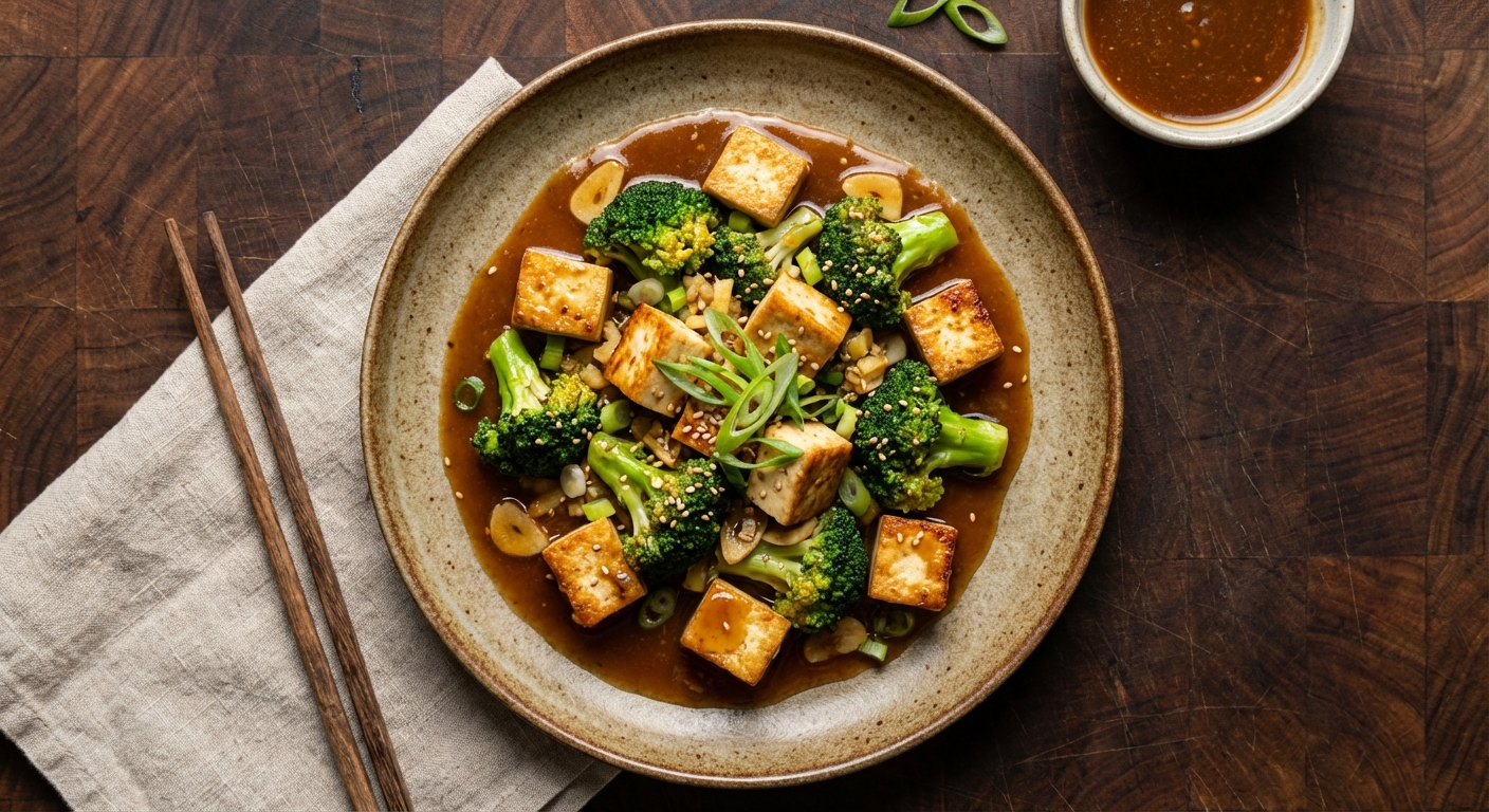Garlic, Tofu and Broccoli Stir-Fry