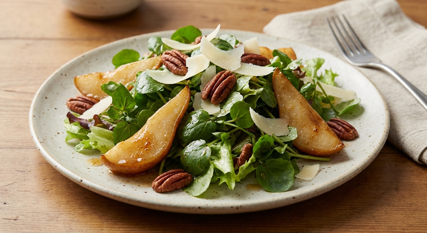 Glazed Pear and Watercress Salad