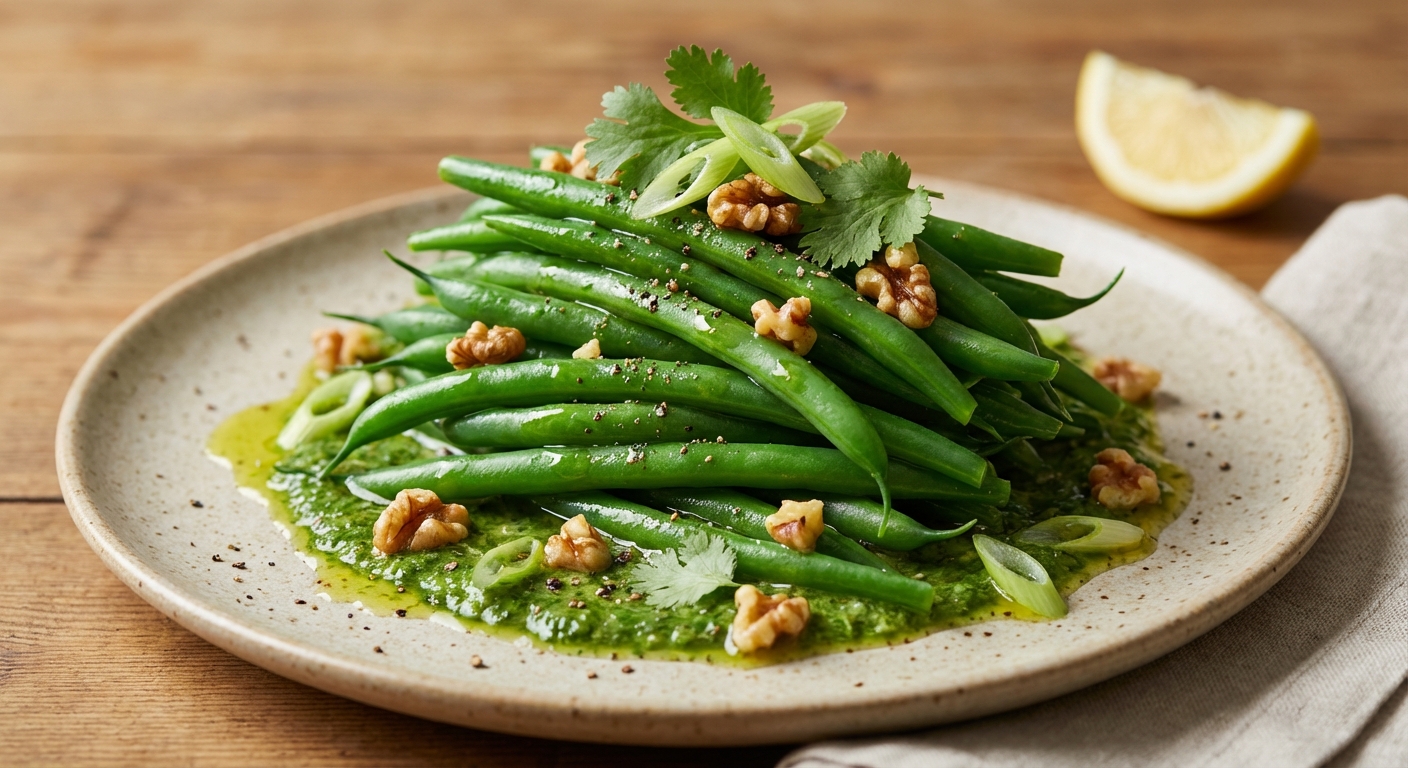 Green Bean Salad with Cilantro Sauce